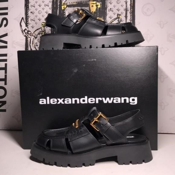New Authentic Alexander Wang Carter Cage Sandals – Sleek Black Design - Picture 3 of 11